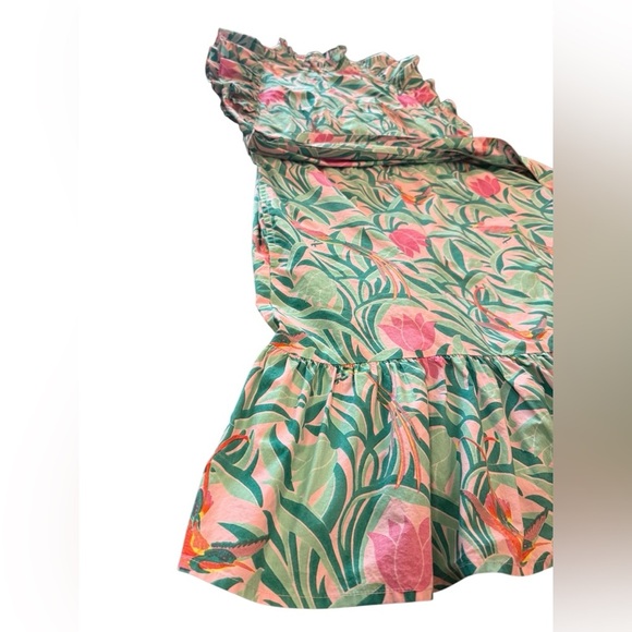 Banjanan Bulbul Tulip & Bird Print Mini Dress Size Small - Picture 6 of 13